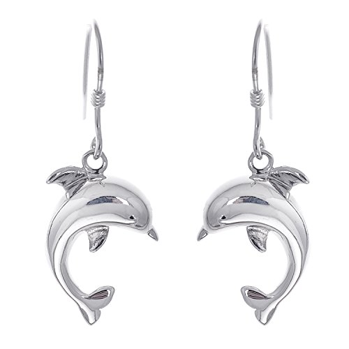lureme® 925 Sterling Silber Niedlich Delphin Fallen Ohrringe (02003395) -