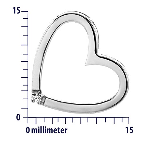 Miore Damen-Halskette Herz 1 Brillant 0,01ct farblos 45 cm -
