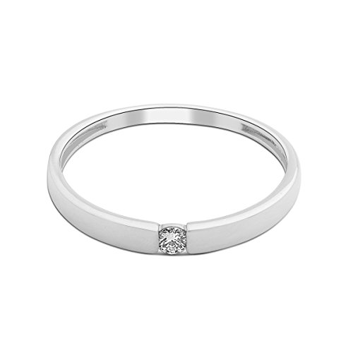 Miore Damen-Ring 375 Diamant (0.05 ct) weiß Rundschliff - MIN92 -