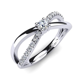 Moncoeur Damen-Ring Orchidee 925 Sterlingsilber Swarovski Kristalle -