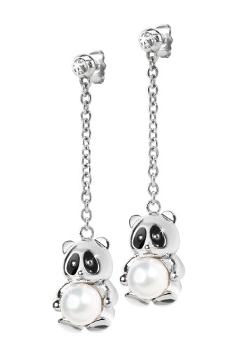 Morellato Damen-Ohrringe Edestahl mit Anhänger „Panda“ Animalia SKP19 -