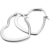 MunkiMix Edelstahl Gestüt Stecker Creolen Huggie Ohrringe Ohrstecker Ohrhänger Silber Herz Runde Kreis Circle Einzigartig Polished -
