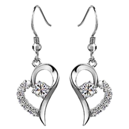 Niyatree Damen Ohrringe elegant Herz Ohrsteckern 925 Sterling Silber mit Geschenk Etui -