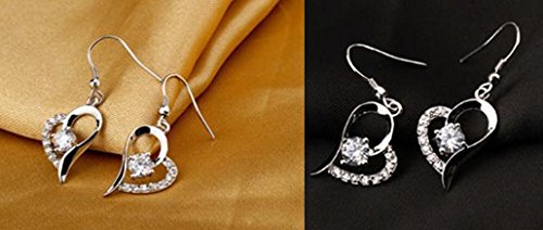 Niyatree Damen Ohrringe elegant Herz Ohrsteckern 925 Sterling Silber mit Geschenk Etui -