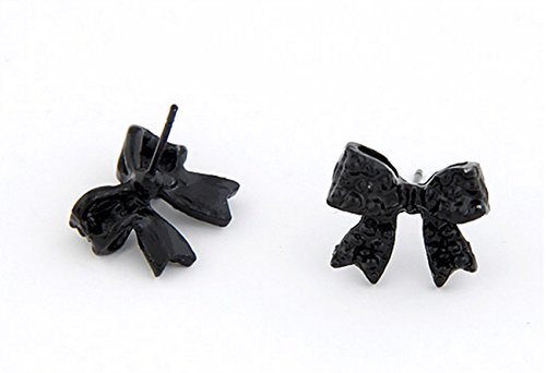 Ohrring Schleife Schleifenohrring Ohrhänger mit Schleife Farbe schwarz von DesiDo® -