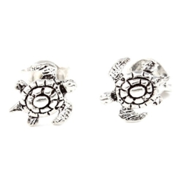 Ohrstecker Schildkröte (Wasser), Meeresschildkröte, klein, Echt Silber (925-Silber) Neu -