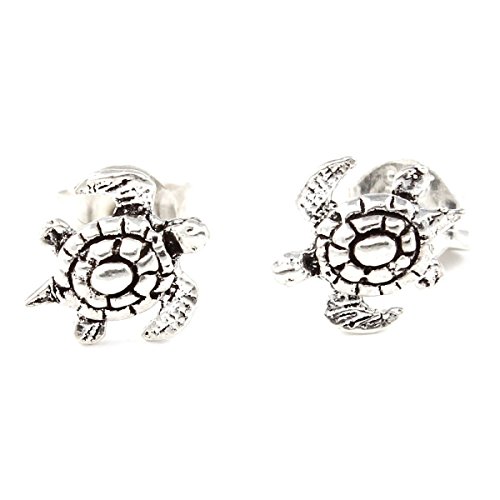 Ohrstecker Schildkröte (Wasser), Meeresschildkröte, klein, Echt Silber (925-Silber) Neu -