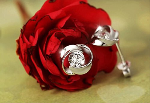 Omos Damen Blumen kristall 925 Sterling Silber Ohrsterken Ohrring -