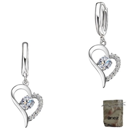 Original Enez Ohrringe Creolen Herz echt 925 Sterling Silber L:2,5cm B:1,5cm + Geschenkbeutel R2160 -