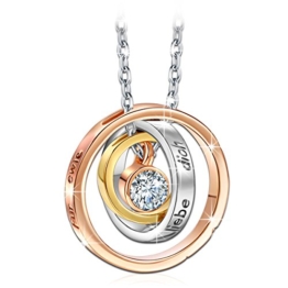 Pauline & Morgen Damen-Kette mit gravur "Mama, ich liebe dich" Halskette mit Anhänger SWAROVSKI ELEMENTS Kristall Geburtstagsgeschenk Weihnachtsgeschenke Muttertag geschenke für mutter zum geburtstag -