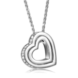 Pauline & Morgen Kette Damen 925 sterling silber mit gravur "Ich liebe dich für immer" Englisch Halskette Herz Kristall Geburtstagsgeschenk Weihnachtsgeschenke Valentinstag geschenke frauen freundin -