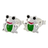 SL-Silver Kinder Ohrringe lustiger Frosch 925 Silber in Geschenkbox -
