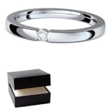 Spannring Verlobungsring mit SWAROVSKI Stein + GRATIS LUXUSETUI + Silber 925 Ring Zirkonia wie Diamant 925er Heiratsantrag Hochzeit Liebesgeschenke Antrag Geschenke AM195-7 SS925ZIFA -