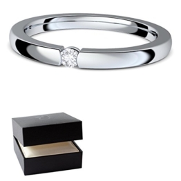 Spannring Verlobungsring mit SWAROVSKI Stein + GRATIS LUXUSETUI + Silber 925 Ring Zirkonia wie Diamant 925er Heiratsantrag Hochzeit Liebesgeschenke Antrag Geschenke AM195-7 SS925ZIFA -