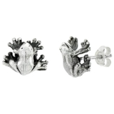 Sterling Silber Ohrstecker Frosch, Klein -