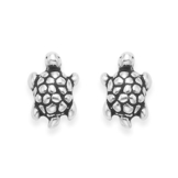 Sterling Silber Schildkröte Ohrstecker - Größe: Small - 5 mm x 7 mm 5093. In Geschenkverpackung -