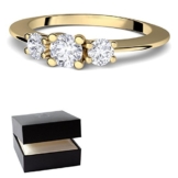 SWAROVSKI Ring Verlobungsringe Gold (Silber 925 hochwertig vergoldet) Vorsteckring Zirkonia Stein + GRATIS Luxusetui + für Damen Heiratsantrag Goldring Gelbgold wie Diamantring FF588 VGGGZIFA -