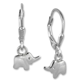 Teenie-Weenie Kinder Ohrring Elefant - Ohrhänger aus 925er Sterling Silber Kinderschmuck TW SDO571J -