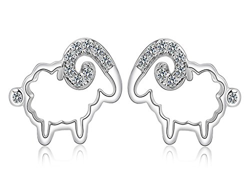 Unendlich U 925 Sterling Silber Kubische Zirkonia Süßes Schaf-Ohrstecker Ohrringe für Damen/Mädchen -