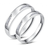 Unendlich U Fashion 925 Sterling Silber mit Platin Liebe Augen Zirkonia Vestellbar Herren/Damen/Paar Ring Verlobungsringe Trauringe Eheringe -