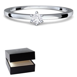 Verlobungsringe Weißgold Ring 585 Diamant Ring 0,05 Carat H/si **sehr gute Qualität** + inkl. Luxusetui + Diamantring solitär schmal dünn Echtschmuck Diamantring Weißgold 0,05 FF50WG585BRFA -