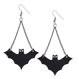 XY Fancy Gothic Halloween Fledermaus Ohrhänger Damen Ohrringe Schwarz -