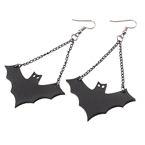 XY Fancy Gothic Halloween Fledermaus Ohrhänger Damen Ohrringe Schwarz -