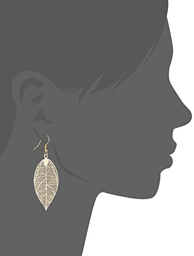 ZEEme Damen-Ohrhänger Messing Blatt Metall vergoldet 6.2 cm - 374030016 -