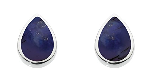 Dew Damen-Ohrringe 925 Silber Lapis Lazuli Blau Tropfenschliff - 3061LP -