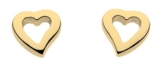 Dew Damen-Ohrstecker, Sterling-Silber 925, vergoldet, Herzform -