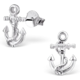 EYS JEWELRY® Damen-Ohrringe Anker 12 x 8 mm blank 925 Sterling Silber silber im Etui Damenohrstecker -