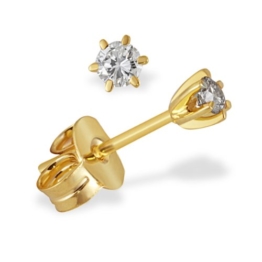 Goldmaid Damen-Ohrstecker Diamant Solitär 6er-Stotzen 585 Gelbgold 2 Brillanten 0,20 ct. So O3988GW -