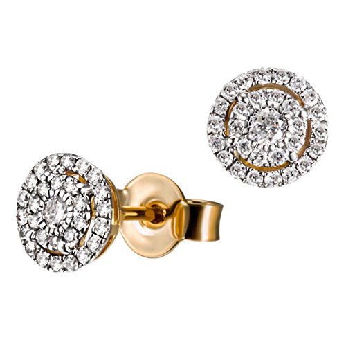 Goldmaid Damen-Ohrstecker Glamour 585 Gelbgold rhodiniert Diamant (0.32 ct) weiß Brillantschliff-Pa O6822GG -