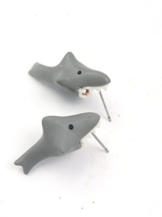 Hai Ohrstecker Damen Ohrschmuck grau maritim -