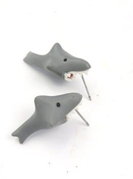 Hai Ohrstecker Damen Ohrschmuck grau maritim -