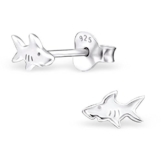 Laimons Kinder-Ohrstecker Kinderschmuck Fisch Hai glanz Sterling Silber 925 -