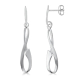 Miore Damen-Ohrringe 925 Sterling-Silber teilweise matt -