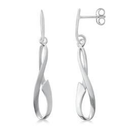 Miore Damen-Ohrringe 925 Sterling-Silber teilweise matt -