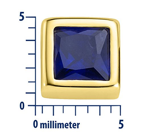 Miore Damen-Ohrstecker 375 Gelbgold Saphir blau Quadratschliff -