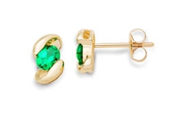 Miore Damen-Ohrstecker 375 Gelbgold Smaragd -
