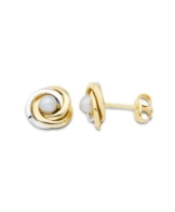 Miore Damen-Ohrstecker 9 Karat 375 Gelbgold knot weiße Perlen MA9005E -
