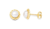 Miore Damen-Ohrstecker 9 Karat (375) Gelbgold Perlen -