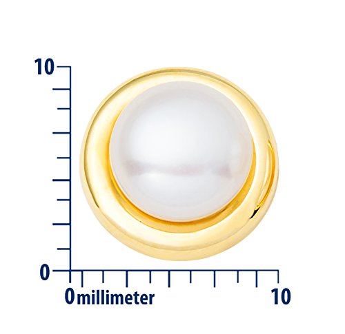 Miore Damen-Ohrstecker 9 Karat (375) Gelbgold Perlen 7 mm MA9075E -