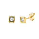 Miore Damen-Ohrstecker 9 Karat 375 Gelbgold Solitär Zirkonia -