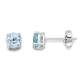 Miore Damen-Ohrstecker 9 Karat 375 Weißgold Blau Topas -
