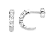 Miore Damen-Ohrstecker 9 Karat (375) Weißgold und Zirconia -