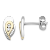 Miore Damen-Ohrstecker 9 Karat Gelbgold mit 925 Silber und Zirkonia MH9030SZE -