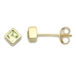 Miore Damen-Ohrstecker 9 Karat Gelbgold Peridot MT055E -