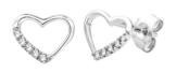 Miore Damen-Ohrstecker 925 Sterling Silber Herz Brillanten 0.07ct -