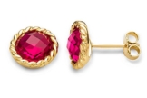 Miore Damen-Ohrstecker Ohrringe 9 Karat ( 375 ) Granat Stein 6.0 Ct Gelbgold Quarz rot Rundschliff - MNA9050E -